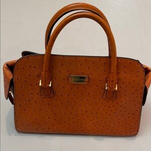 Michael Kors Orange Textured Satchel